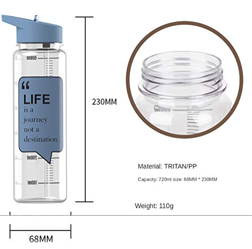 Bouteille d'eau en plastique de 720ml avec paille intégrée pour hydratation quotidienne sportive - 7