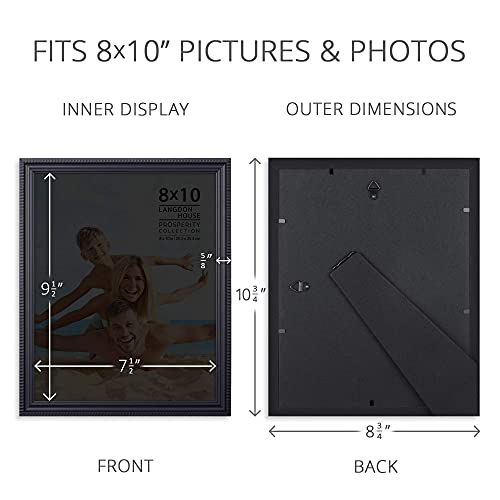 Langdon House 8X10 Black Picture Frame, Contemporary Frame, Wall Mount Or Table Top, Prosperity Collection #TOP2