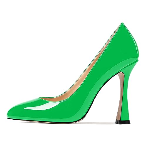 MODENCOCO Womens Sexy Patent Party Evening Round Toe Slip On Stiletto High Heel Pumps Dress Shoes 4 Inch2