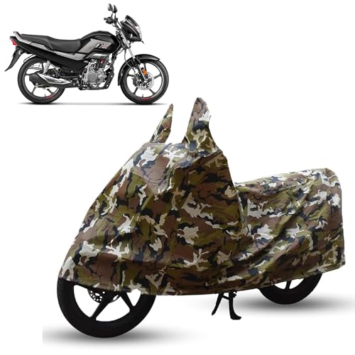 Image of Sulfar Bike Cover for Hero MotoCorp Splendor Plus Xtec 2.0 (XTEC Connected) | Waterproof, Dustproof & UV Protected | All Weather Two Wheeler Cover (Army Green) New 2026 Variants