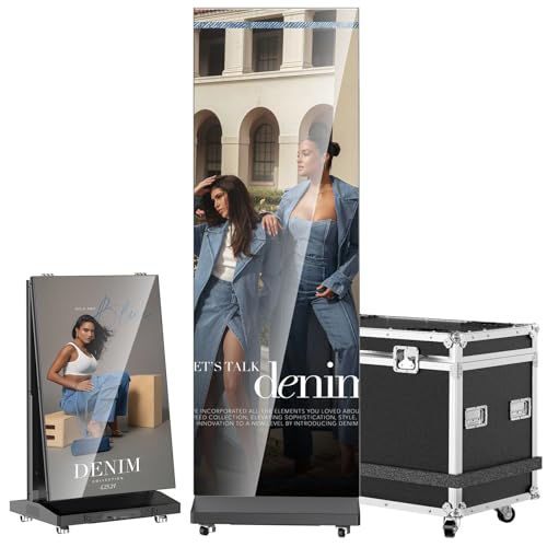 Image of 80″ P1.86 LED Digital Signage Flexible Spliceable Screen, Mobile Phone&Computer Software Remote Releasewith WiFi HDMI /USB Input Auto Media Player LED Full Poster Screen Black 1-Pack