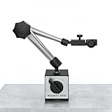 AccuGrapha Magnetstativ Messstativ für Messuhr, 176lbs/80kg Magnetischer Standfußhalter mit Einhand-Schnelllösehebel & Robuster Stahl-Konstruktion, Zentralklemmung für Präzisions-Messwerkzeuge （Weiß）