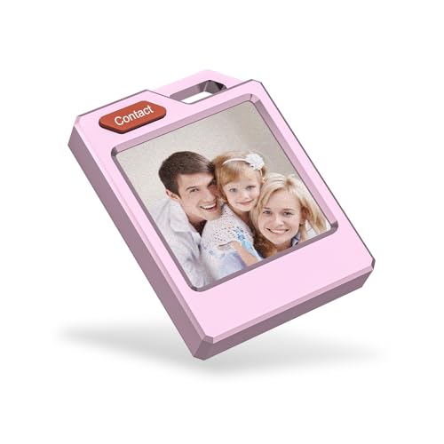 PhotoTag Color E-Ink Smart Tracker [Android & iOS], Personalized Item Finder & Luggage Tag, Works with Find My & Google Find My Device, Digital Picture Keychain, Tech Gift for Men Women
