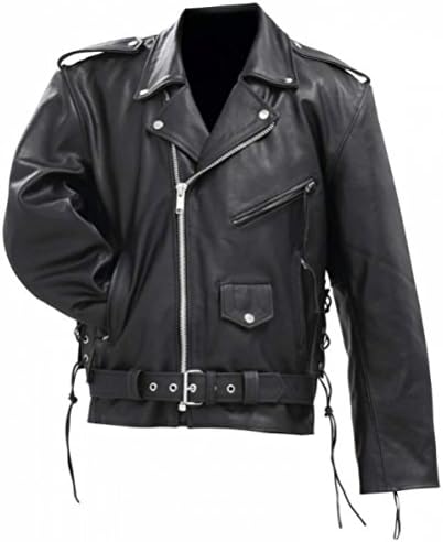 BKMCBM3X Solid Genuine Cowhide Leather Classic Motorcycle Jacket – 3X BKMCBM3X Solid Genuine Cowhide Leather Classic Motorcycle Jacket – 3X