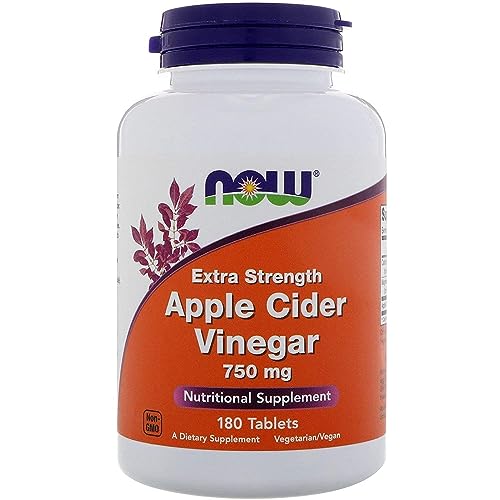 NOW Foods Apple Cider Vinegar 750mg Tablets | Extra Strength ACV Supplement for Digestive Support & Healthy Metabolism & Overall Wellness | 180 Tablets