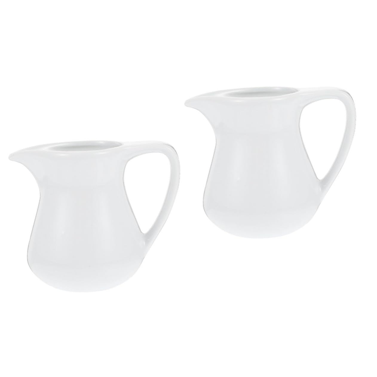 Unomor 2 Pcs Ceramic Milk Cup Japanese Tea Kettle Turkish Coffee Italian Espresso Cups Appetizer Serving Tray Sauce Jug Floral Teapot Creamer Pitcher with Handle Sauce Cups Ceramics White