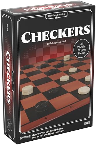 Goliath - Checkers, Premium Damespiel für Kinder ab 6 Jahren, faltbares Spielbrett mit Holzsteinen, alle gegnerischen Steine schlagen und gewinnen, Strategiespiel für 2 Spieler, Klassisches Brettspiel