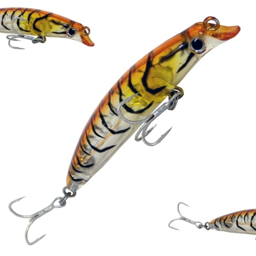 Isca Artificial Yara Destroyer Meia Água 7,5cm 6g Garatéias (58 Tigrada transparente)