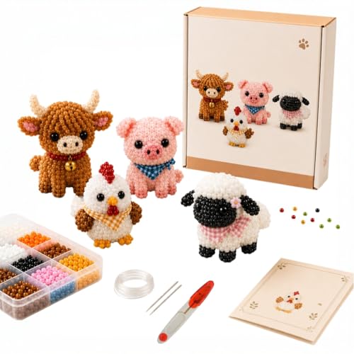 Kit de bricolaje animales con cuentas 9D multicolor para crear figuras tridimensionales vivas 2