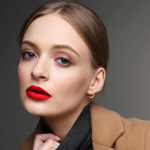 14K Gold Hoop Earrings for Women Gold Earrings for Women Hoop Earring for Womens Hoops Elegant Small Huggie Hoops Earring for Womens 18mm3