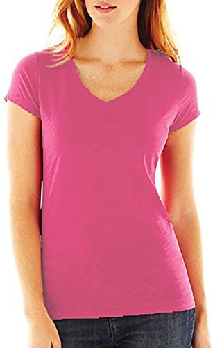 Gold Toe Premier Women's V Neck T Shirt (Large Heather Pink)