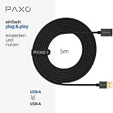 Kabel przedłużający USB 5m, 10 Gbit/s (1,25 GByte/s), USB 3.2 Gen2 (3.0, 3.1), kabel przedłużający USB, A męski do A żeńskiego, czarny, płaszcz z tkaniny