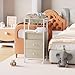 Modanais Baby Diaper Caddy Organizer Cart with Drawers - 3In1 Rolling Storage Cart with Wheels, Removable Diaper Caddy, Detachable Dividers - for Crib, Bedroom, Art & Craft Organizer (Off White)