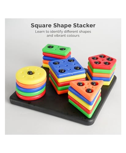 Image of Geometrics Educational & Learning Square Shape Sorter Toys for Kids Smart Creative Activity Fun & Learning Toy Blocks Multicolor Stacking Block Game for Kids