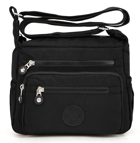 Crossbody Purses for Women Lightweight Shoulder Handbags Waterproof Nylon Travel Bag Ladies Pocketbooks