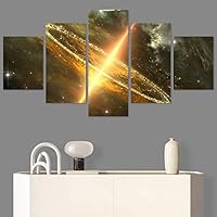 SIGNWIN 5 Panel Canvas Wall Art Modern Art Astronomy & Space Cosmic Decorative Elements Dramatic Multicolor Photography for Home Decorations Ready to Hang - 60