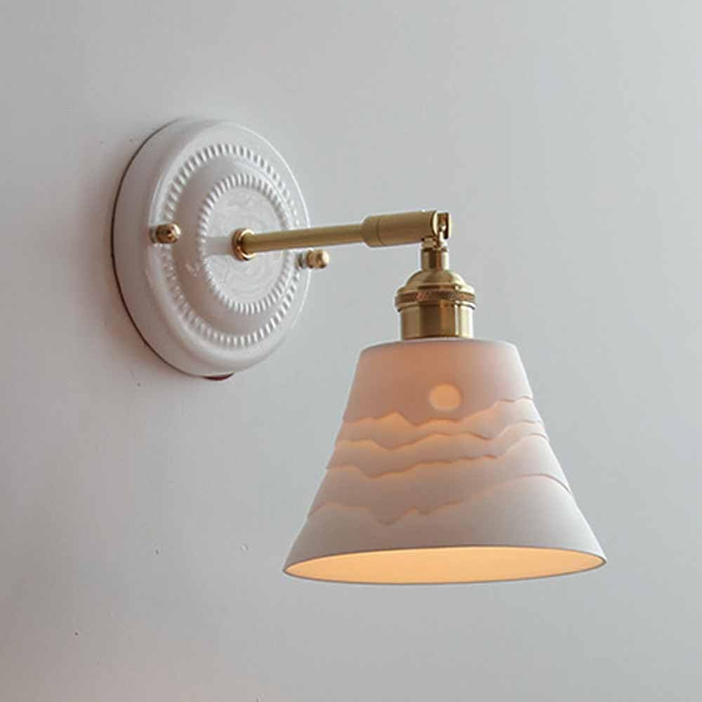 Lámpara de pared de cerámica blanca regulable para iluminar zonas oscuras