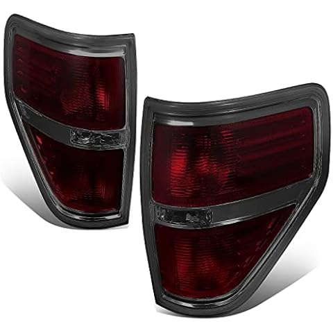 Auto Dynasty Factory Style Rear Tail Lights Brake Lamps Compatible with Ford F-150 09-14, Driver and Passenger Side, Chrome Trim Smoked Lens Cover
