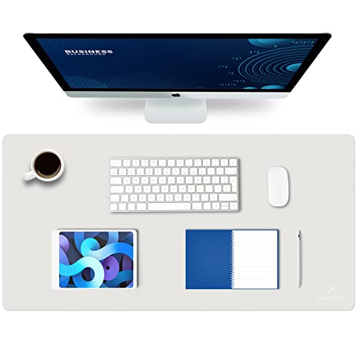 K KNODEL Large Desk Mat, Office Desk Pad, Computer Desk Mat, Laptop Mat for Desk, Desk Protecor Mat, Desktop Mat, Desk Writing Pad, Desk Blotter Pad, Desk Cover Mat (31.5"x15.7", White)