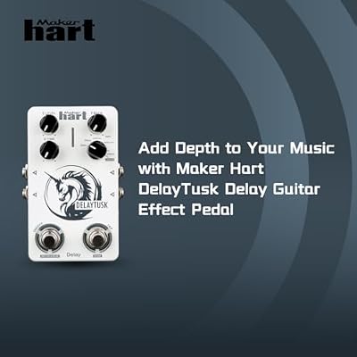 Maker hart DELAY/DELAYTUSK Multi-Mode Delay Pedal with TAP Function, MODULATE & TAPE Delay Modes, and 20-Second Looper guitar effect pedal