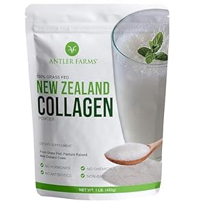 Antler Farms – 100% Pure New Zealand Collagen Powder from Grass Fed Cows, Unflavored, 1 lb – Hydrolyzed Cold Water Soluble Peptides, Keto Friendly, Bioavailable, Quick Dissolving
