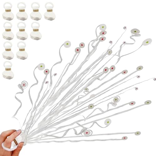 Serpentin Multicolores, Hillylolly 10 Pièces Lancer Serpentins Mariage en Papier Anniversaire, pour Nouvel an, Fêtes, Anniversaires, Mariages (Blanc)