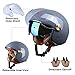BEON Half 3/4 Face Motorcycle Helmet, DOT Approved, Retro Vintage Style, Dual Visors Men’s and Women’s Motorbike Casco for Moped Cruiser Bobber and Chopper (M, Glossy Grey)