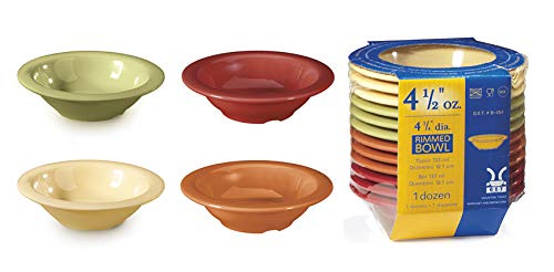 GETSP-B-454-COMBO Melamine Fruit Bowl Pack of 4 Colors, 4.5 Ounce, Diamond Harvest (Set of 12)