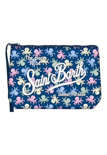 Dimensioni: 20 x 14,5 x 7 cm Saint Barth Mc2 Borsa Pochette Aline Blu Stampa Polpi Multicolor Dimensioni: 20 x 14,5 x 7 cm