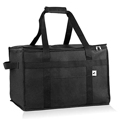 XXL Qualis Premium Insulated Food Delivery Bag for hot and cold food - Uber Eats and Doordash Bag [Food Warmer Catering Bag], hot food bag, grocery bag, insulated thermal bag, shopping bag, pizza bag