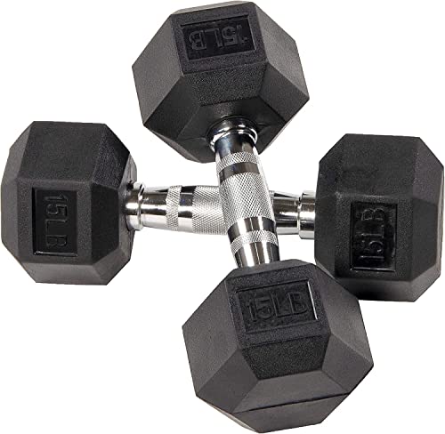 Premium Rubber Coated Hex Dumbbell Weight Set, Multiple Packages
