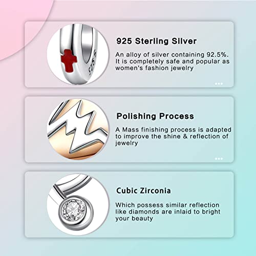 Image of LUXILLA Love You Best Friend Grandma Wife Heart Charm 925 Sterling Silver Charms Fit for Bracelets Necklace Jewelry Gift for Women