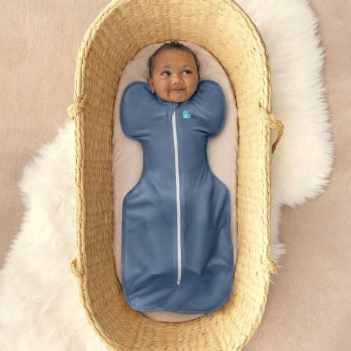 Image of Love to Dream Swaddle UP, Baby Sleep Sack, Self-Soothing Swaddles for Newborns, Improves Sleep, Secure Fit Helps Calm Startle Reflex, New Born Essentials for Baby, 8-13lb, Denim