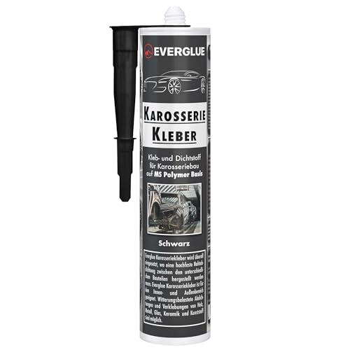 Karosseriekleber 1K MS Montagekleber UV-beständig schwarz Kartusche MS-Polymer Kraftkleber extra stark elastischer Kleb-und Dichtstoff zum Kleben und Abdichten im Fahrzeugbau Van Wohnmobil (1)