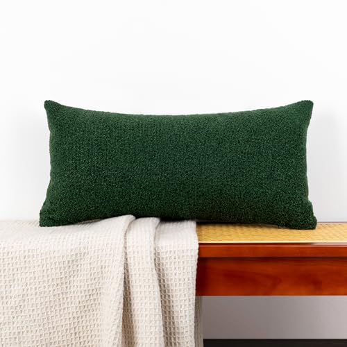 JoraLion 12x24 inch Boucle Lumbar Pillow Cover, Forest Elf Woven Texture Neutral Long Pillow Cover Breathable Cushion Case for Couch Sofa Bed Living Room Home Decor (Cover Only)