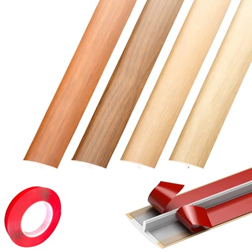 Perfil de Transición en T, Ancho 25 40mm Tira de Umbral Adhesiva de PVC, Tapajuntas Suelo para Unir Espacios de Suelo, Longitud 80 90 95 100 110cm(Meridian Grey,4x95cm)