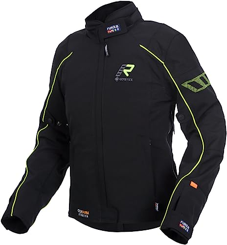 Rukka Comforina GTX Chaqueta de moto para mujer (negro/amarillo, 42)