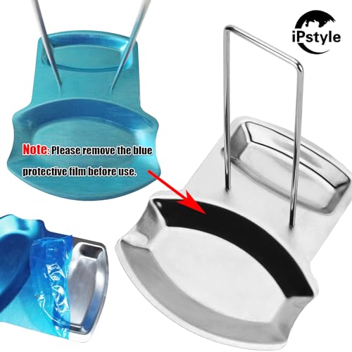 iPstyle Pan Lid Holder Progressive Lid and Spoon Rest Shelf 304 Stainless Steel Pan Lid Organizer Kitchen Decor Tool - Thumbnail 2