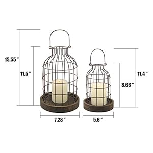 Stonebriar sb 5393c 2pc wire metal cloche set set of 2 brown  urban country home decor