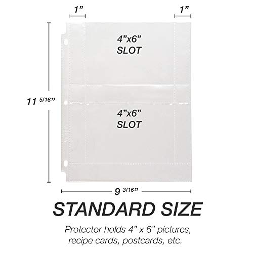 Samsill 4x6 Photo Pages for 3-Ring Binder 4x6, 25 Pack), Holds 100 Pictures, Each 2-Pocket Photo Pages Hold Four 4 x 6 Pictures, 4x6 Photo Pockets, 4x6 Photo Sheet Protector - Thumbnail 3