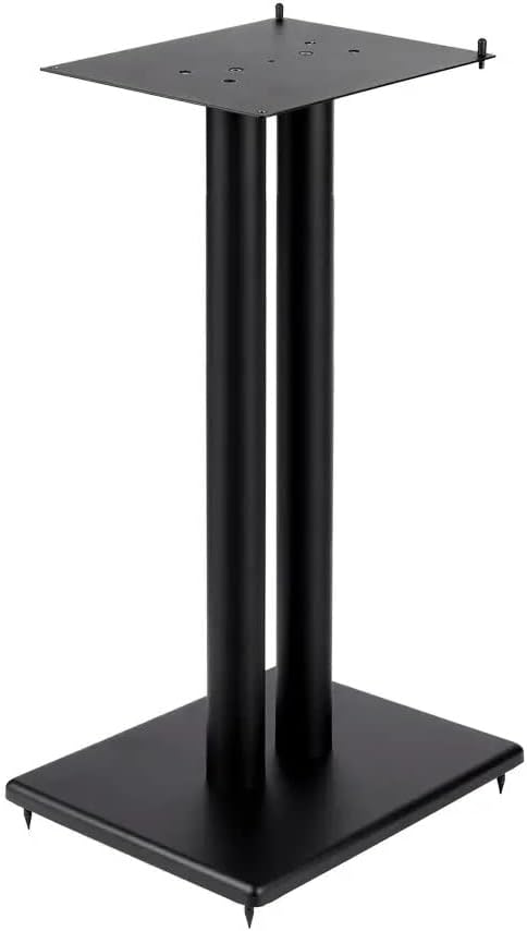 Monolith 32in Steel Speaker Stand with Adjustable Top Plate (Each) Hold Speakers Weighing Up to 75 Pounds, Scratch‑Resistant, Perfect for Center or Bookshelf Speakers