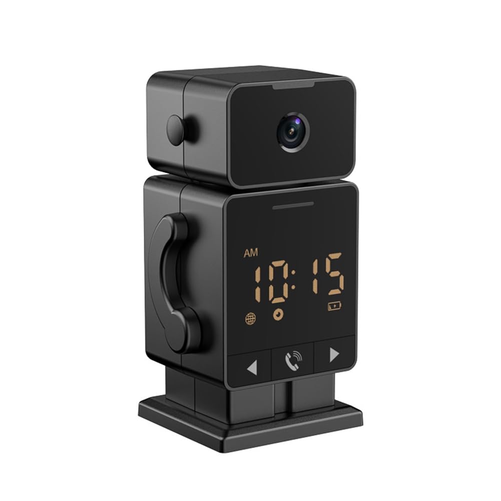 GREOHNMPAW Mini Tuya Alarms Clock 3MP WiFi Security Camera Wireless Baby Monitor 2-Way Audio Compatible for Home Office Shop (UK)
