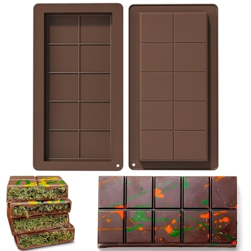 2 moldes de silicona para chocolate, moldes para tabletas de chocolate, moldes de silicona, moldes para chocolate, moldes para chocolate hondo