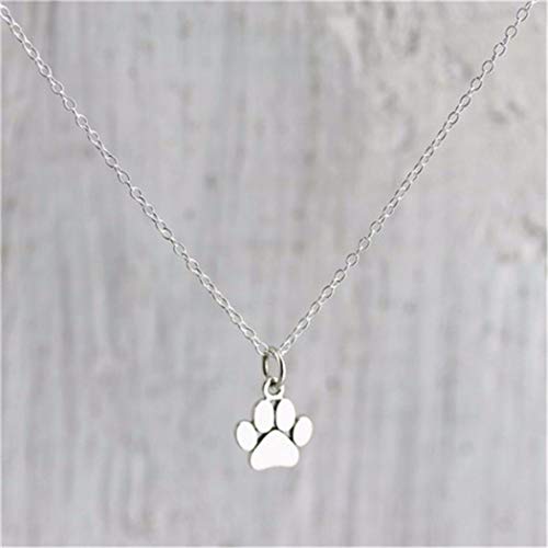 Shegirl Dog Cat Paw Necklace Lovely Animal Choker Necklace Silver Dainty Paw Print Pendant Necklace Minimalist Jewelry For Women And Girls #TOP4