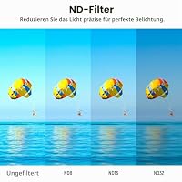 NEEWER ND Filter Set kompatibel mit DJI Osmo Action 5 Pro/4/3, 4er Pack mehrfach beschichtetes optisches HD Glas Snap On ND8/ND16/ND32/CPL Graufilter Polfilter, Actioncam Zubehör mit 2x Reinigungstuch – Ansicht 4
