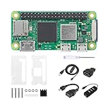 Pi Zero 2 W Kit - Quad-Core 1GHz CPU, 512MB RAM, Wi-Fi & Bluetooth, Mini HDMI, Micro USB, 40-Pin GPIO, OTG Hub, Power Switch Cable, Case, Heatsink & Accessories