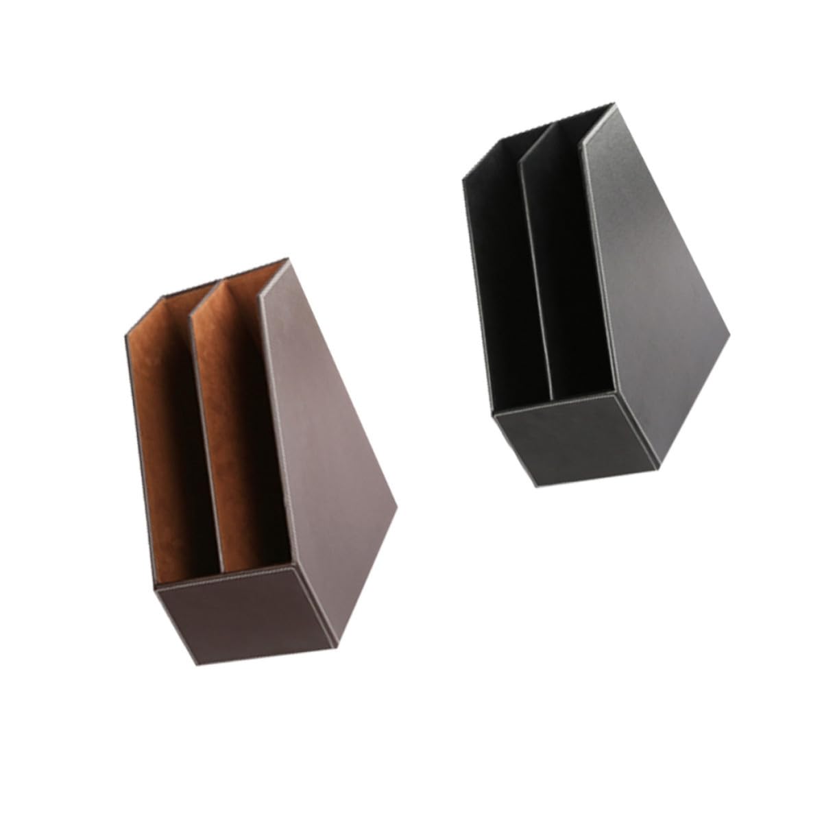 Lurrose Organizer per Trucchi da Scrivania in Cuoio Design a Doppio Strato Appendibile per Ufficio e Camera da Letto