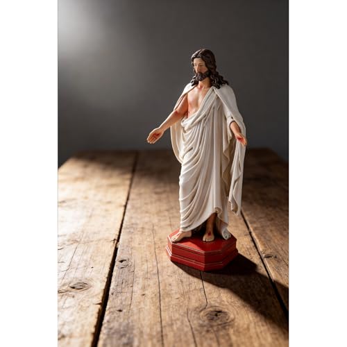 Estatua Resurrección de Cristo Católica 8 pulg Resina Pintada miniatura 5