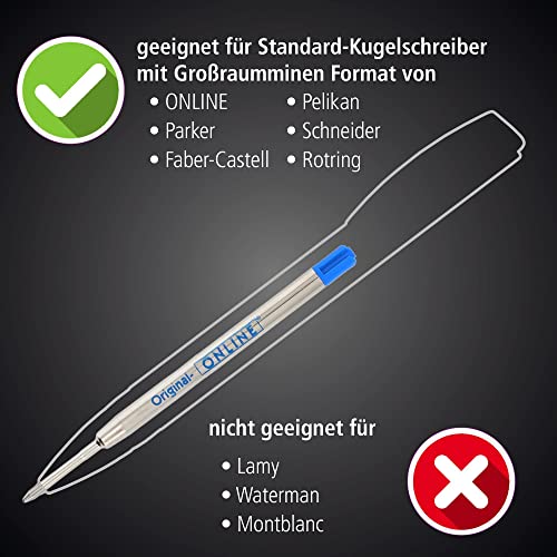Kugelschreiberminen Set ONLINE in Blau, Schwarz und Rot, G2-Format