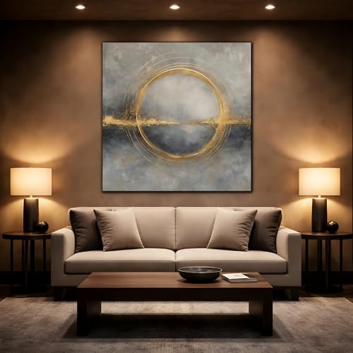 Impression sur toile or et gris de qualité premium 50x50 cm - 2